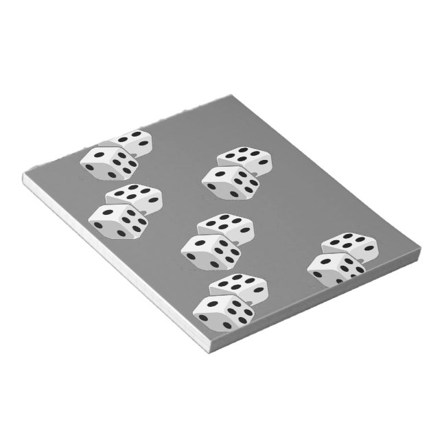 Bloc-note Dés sur motif gris (Incliné)
