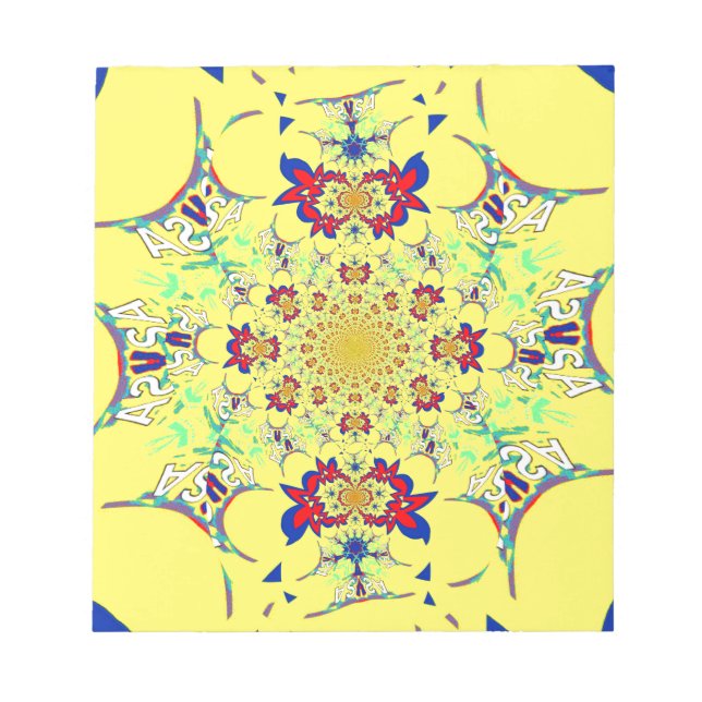 Bloc-note Design coloré à damas floral brillant (Devant)