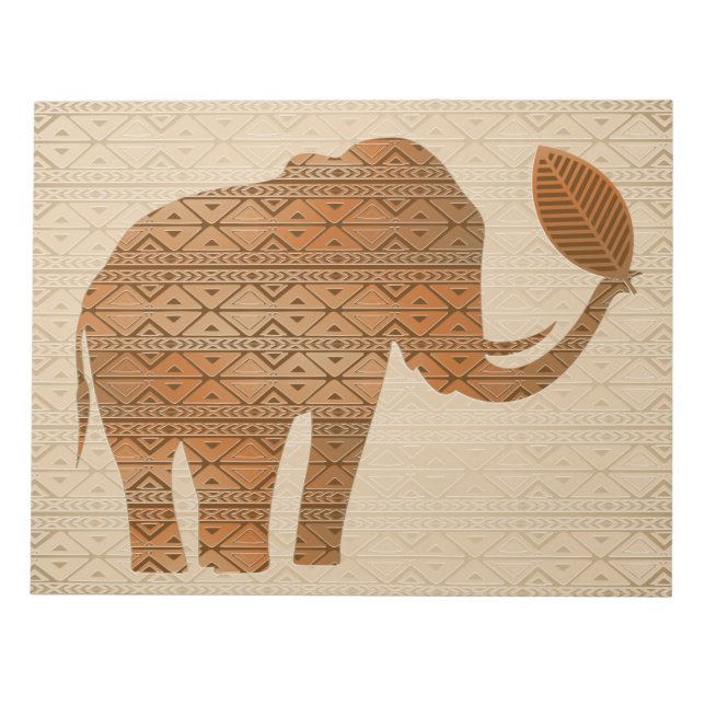 Bloc-note Design d'art tribal des éléphants (Devant)
