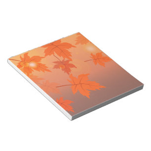 Bloc-note Design d'automne avec feuilles d'érable et effet b