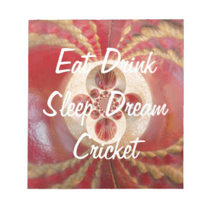 Bloc-note Design de boules de cricket rouge