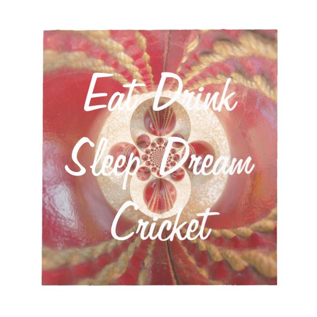 Bloc-note Design de boules de cricket rouge (Devant)