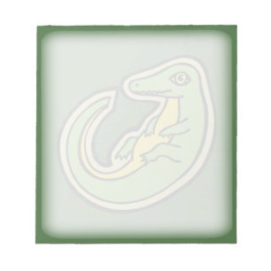 Bloc-note Design De Dessin D'Alligator Vert Et Jaune