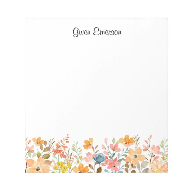 Bloc-note Design floral frais et moderne (Devant)