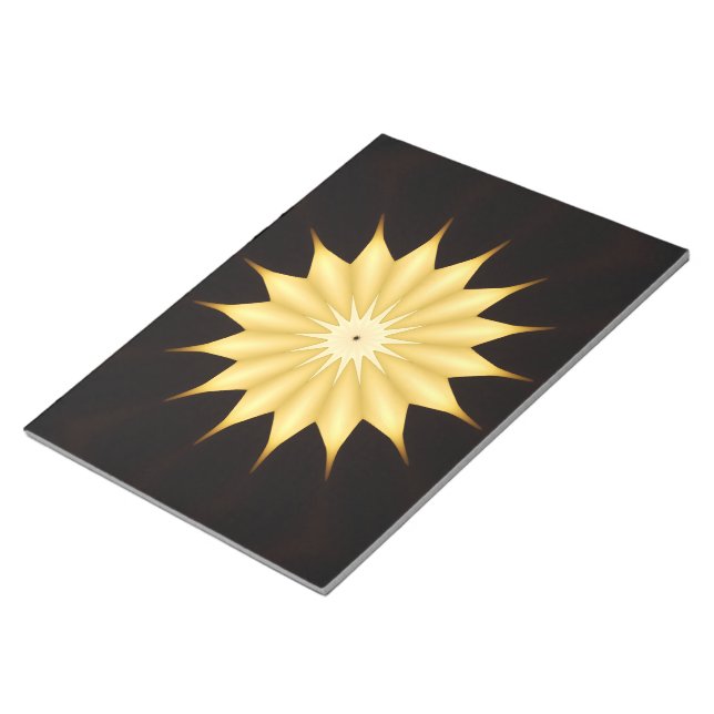 Bloc-note Design Kaleidoscope Étoile jaune brillant (Incliné)
