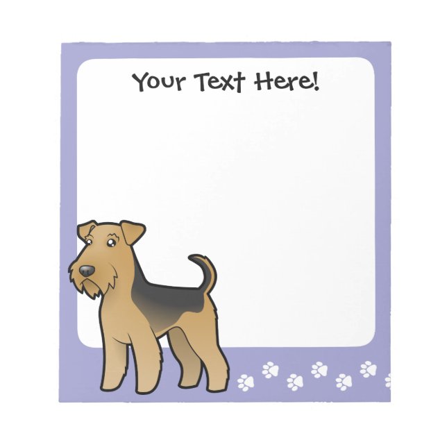 Bloc-note Dessin animé Airedale Terrier / Welsh Terrier (Devant)