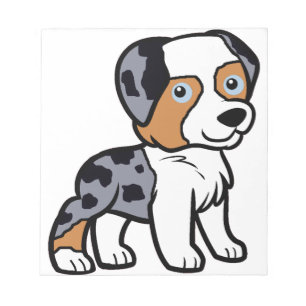 Bloc-note dessin animé aussie blue merle