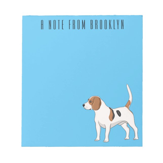 Bloc-note dessin animé de chien beagle (Devant)