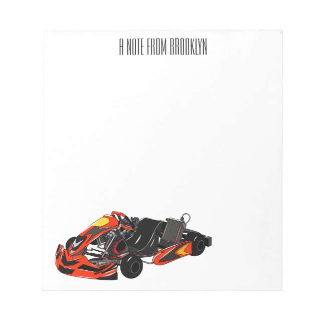 Bloc-note dessin animé de Kart racing (Devant)