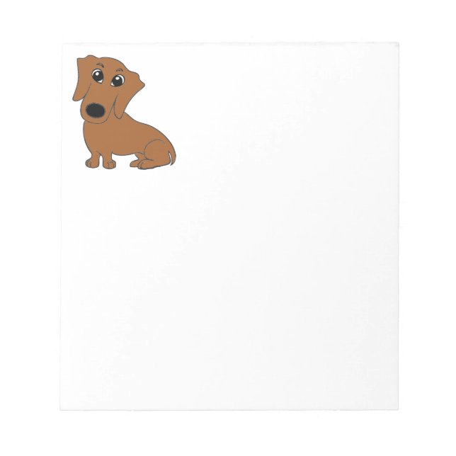 Bloc-note dessin animé rouge de dachshund (Devant)