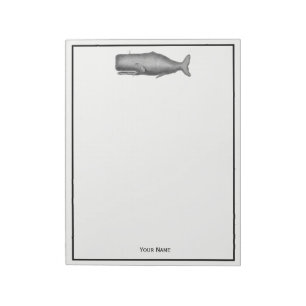 Bloc-note Dessin de baleine d'époque du XIXe siècle