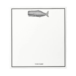 Bloc-note Dessin de baleine vintage du XIXe siècle