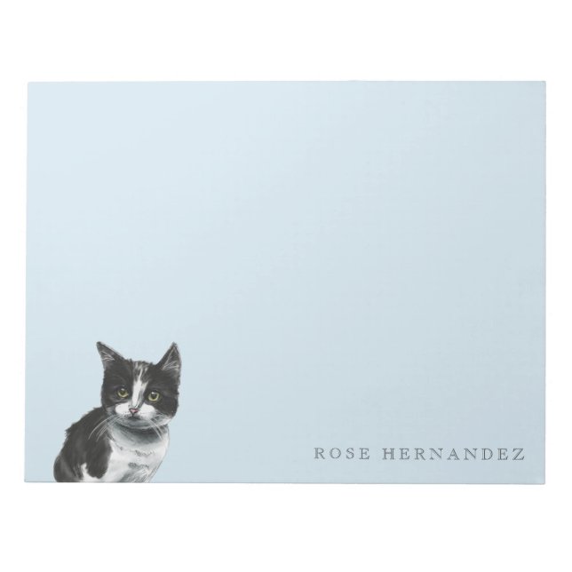 Bloc-note Dessin de chaton noir et blanc (Devant)