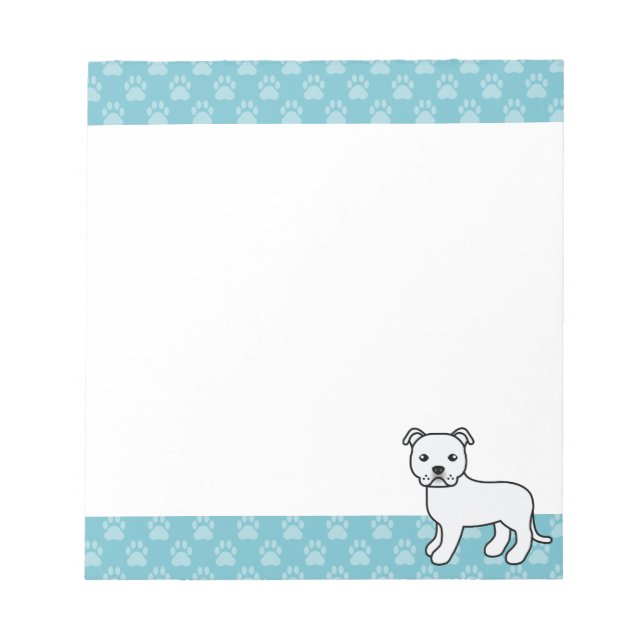 Bloc-note Dessin de chien Staffordshire Bull Terrier blanc (Devant)
