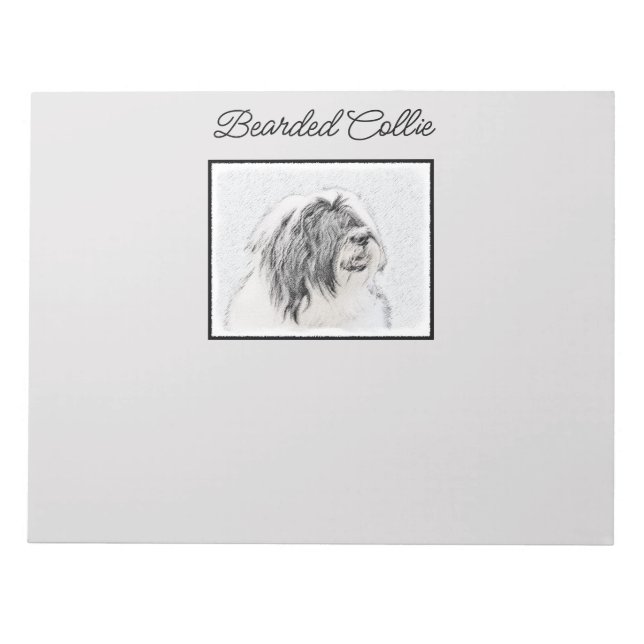 Bloc-note Dessin de collie à oreilles - Joli art original de (Devant)