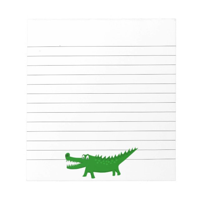 Bloc-note Dessin de crocodile mignon sur papier ligné person (Devant)