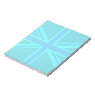 Bloc-note Dessin de drapeau britannique Union Jack turquoise