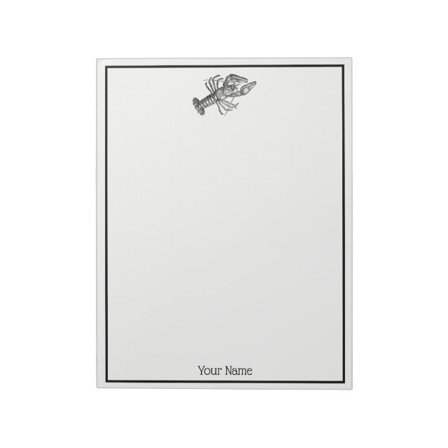 Bloc-note Dessin de homard vintage no 1 (Tourné)