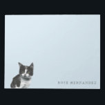 Bloc-note Dessin de Kitts Noir et Blanc<br><div class="desc">Voici un dessin d'un chaton noir et blanc aux yeux jaunes. Il a été dessiné avec un crayon puis coloré numériquement avec du pastel.</div>