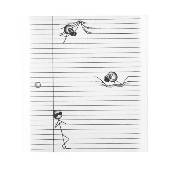 Bloc-note Dessin de personnages bâtons d'espions et d'espion (Devant)