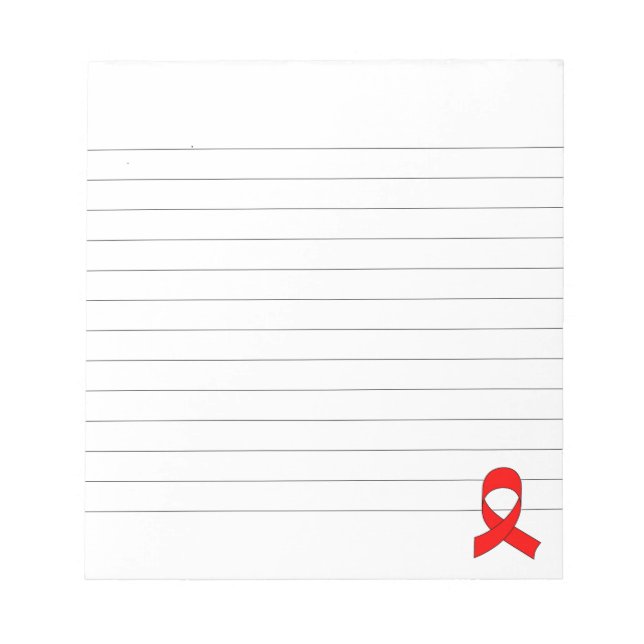 Bloc-note Dessin de ruban rouge ligné (Devant)