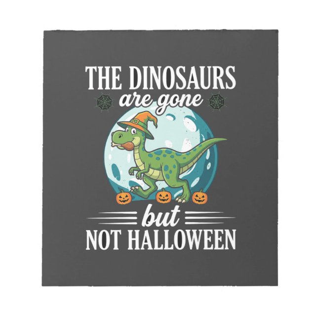 Bloc-note Dessin de sorcière d'Halloween de dinosaure drôle (Devant)
