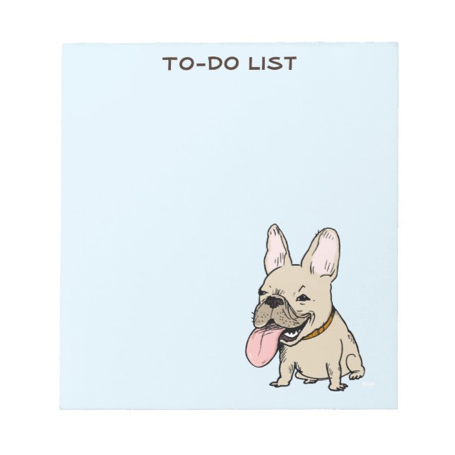 Bloc-note Dessin drôle de Bouledogue Français Frenchie Texte (Devant)