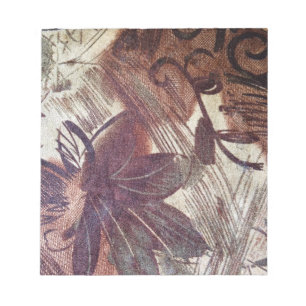 Bloc-note Dessin floral abstrait marron 1