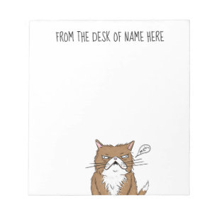 Bloc-note Dessin grincheux drôle de chat de Meh