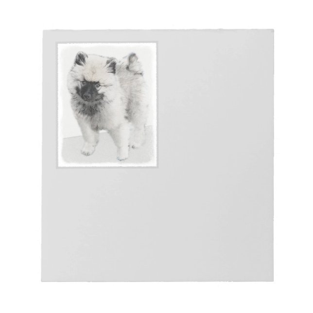 Bloc-note Dessin Keeshond Chiot - Joli dessin original Chien (Devant)