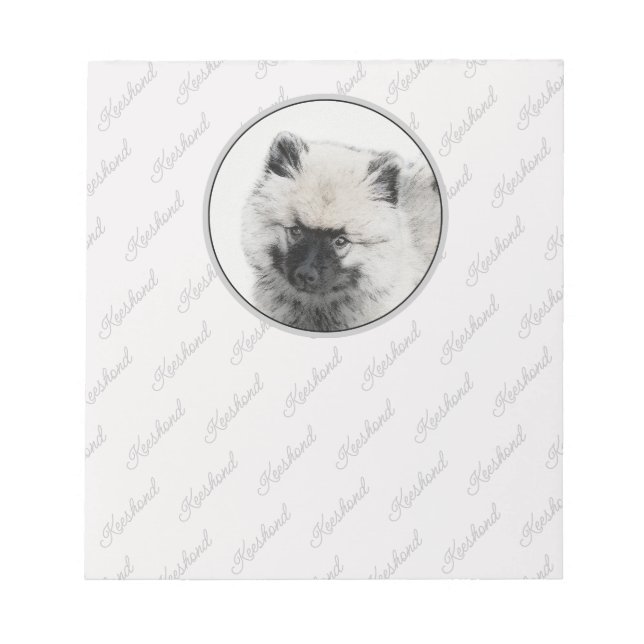 Bloc-note Dessin Keeshond Chiot - Joli dessin original Chien (Devant)