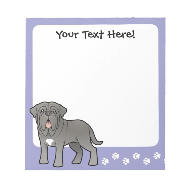 Bloc-note Dessin Napolitain Mastiff (Devant)