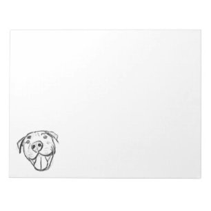 Bloc-note dessin pitbull simple amoureux des chiens noir bla