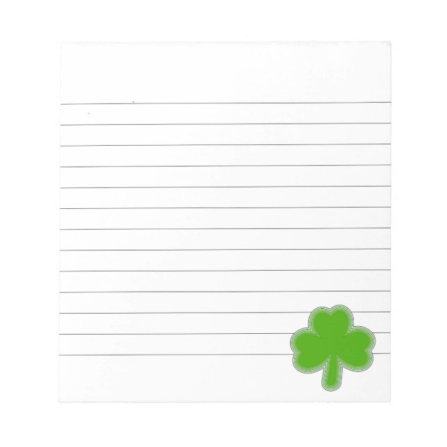 Bloc-note Dessin Shamrock de Saint Patrick (Devant)