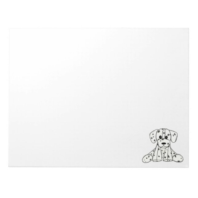 Bloc-note Dessin simple de contour de chien en peluche dalma (Devant)