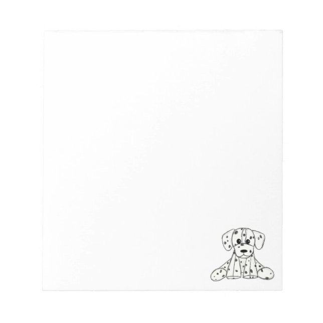 Bloc-note Dessin simple de contour de chien en peluche dalma (Devant)
