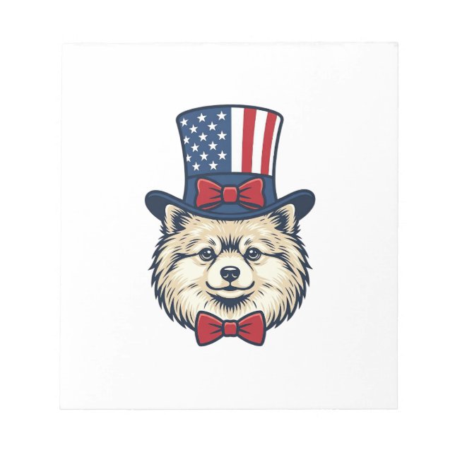 Bloc-note Dessin vectoriel de tête de chien patriotique grav (Devant)