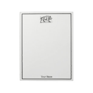 Bloc-note Dessin vintage de sanglier BW #2