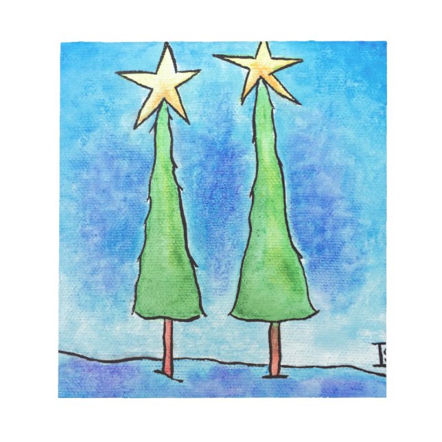 Bloc-note Deux grands arbres de Noël (Devant)