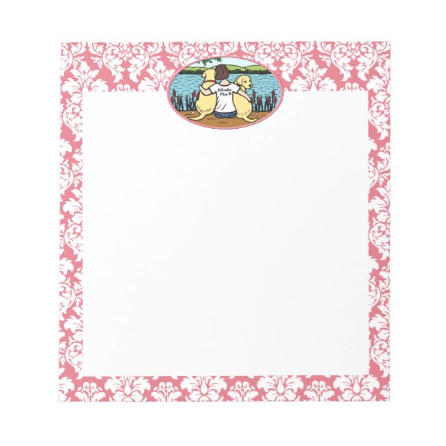 Bloc-note Deux Labradors Jaunes et maman (Devant)