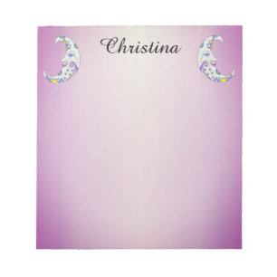 Bloc-note Deux lunes de croissant décorées de couleurs magiq