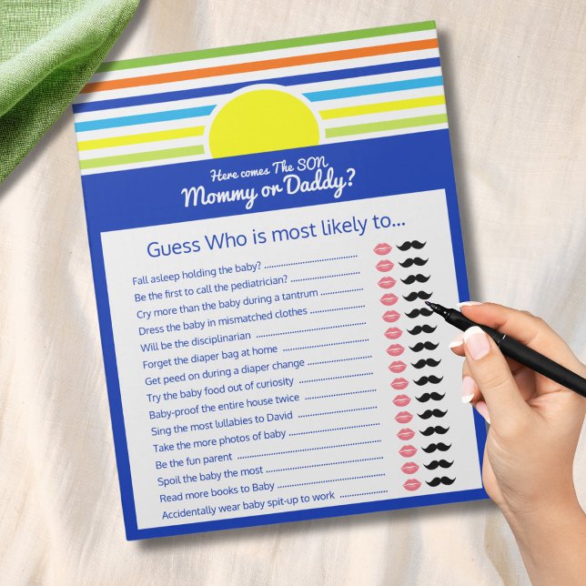 Bloc-note Devinez qui jeu de Baby Shower Maman ou Papa (Créateur téléchargé)