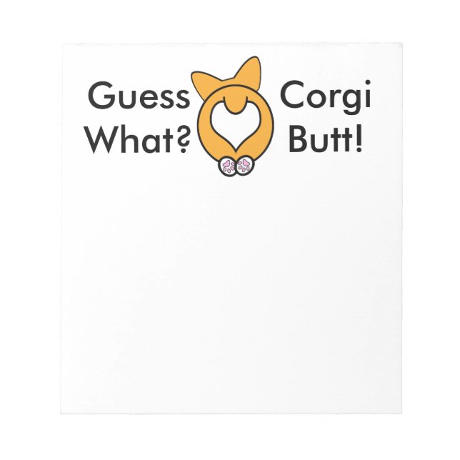Bloc-note Devinez Quoi ? Corgi Butt ! (Devant)
