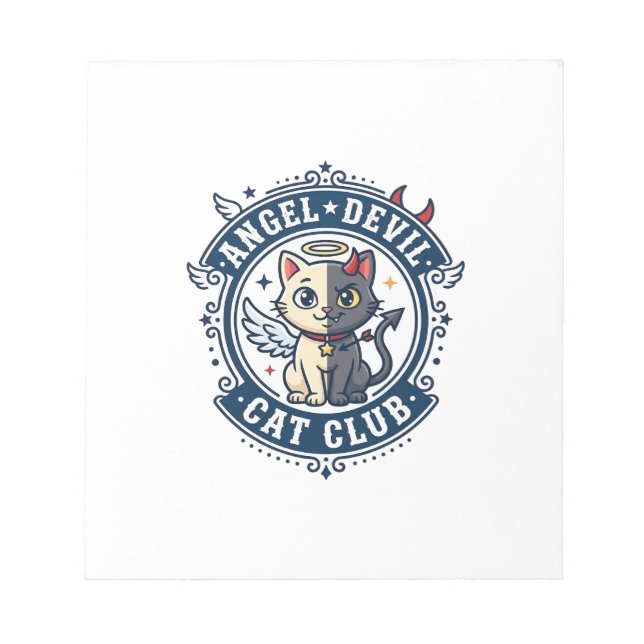 Bloc-note Diable Ange Chat Chat Maman Idée Cadeau - Diable A (Devant)