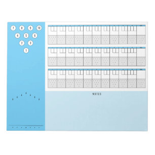 Bloc-note Diagrammes et notes du tableau de bord de Bowling 