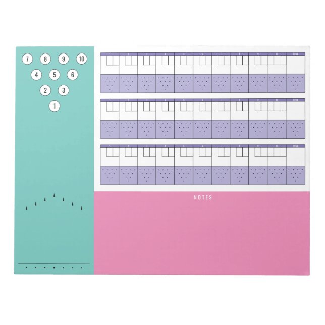 Bloc-note Diagrammes et notes du tableau de bord de Bowling  (Devant)