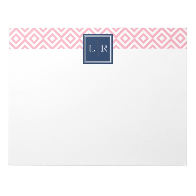 Bloc-note Diamants roses Motif et monogramme (Devant)