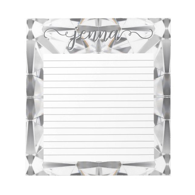 Bloc-note Diamond Gemstone Linked Personnalisé (Devant)