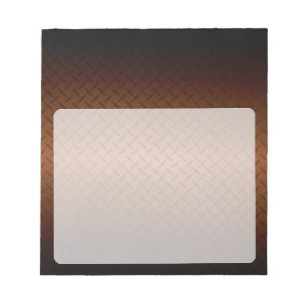 Bloc-note Diamondplate Look Motif noir à fond de cuivre