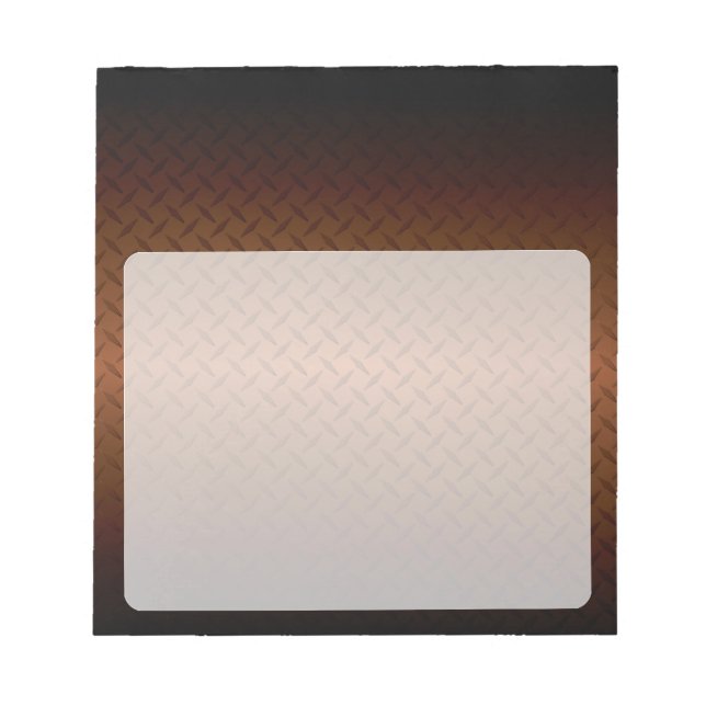 Bloc-note Diamondplate Look Motif noir à fond de cuivre (Devant)